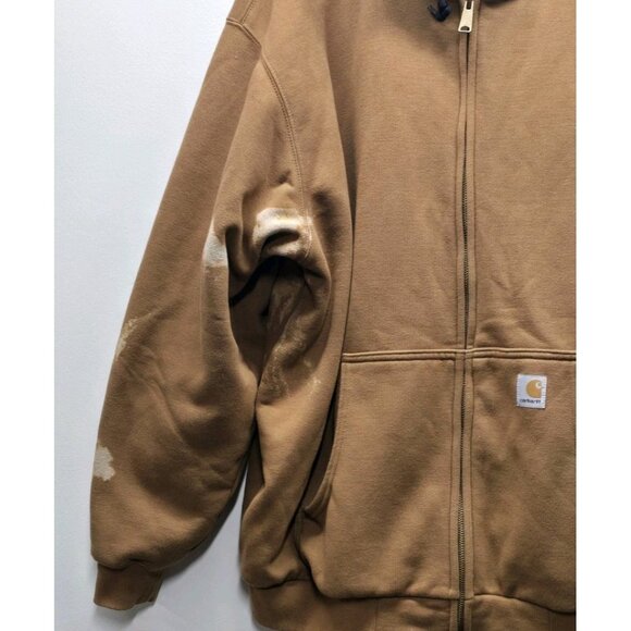 CARHARTT Men's Sweatshirt Jacket XL Distressed Thrashed Hooded Workwear WARM - Picture 3 of 13